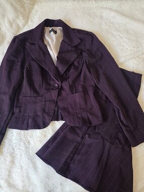 Vintage A-List by Wrapper Purple Pinstripe 2-Piece Jacket & Skirt Suit 5/6